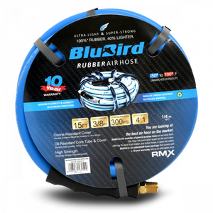 BluBird Rubber Air Hose Assembly 3/8" x 15' BB3815