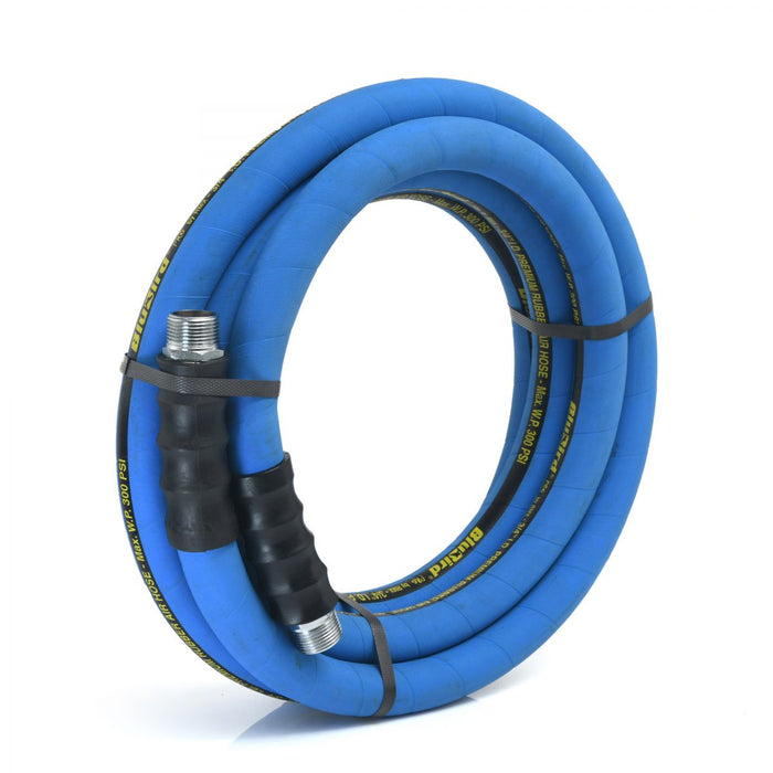 BluBird Pro Rubber Air Hose Assembly 3/4" X 15'- 3/4" Male-NPT, 300 PSI, EPDM, 2 Pack BBPRO3415-2pk