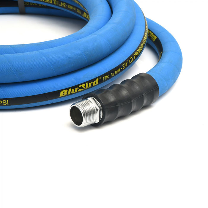 BluBird Pro Rubber Air Hose Assembly 3/4" X 15'- 3/4" Male-NPT, 300 PSI, EPDM, 2 Pack BBPRO3415-2pk
