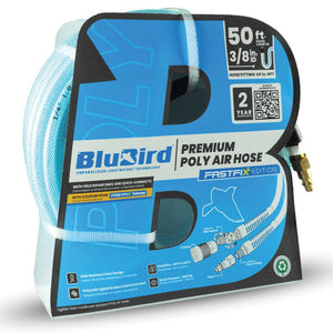 BluBird Poly Air Hose Assembly 3/8" X 50' with Fast FiX Field Repairable Fitting and Quick Connect Coupler BBPU3850
