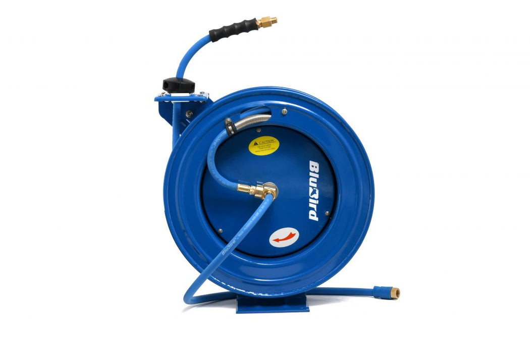 BluBird Rubber Air Hose Reel Heavy Duty Single Arm Assembly 3/8" x 75' BBRHD3875