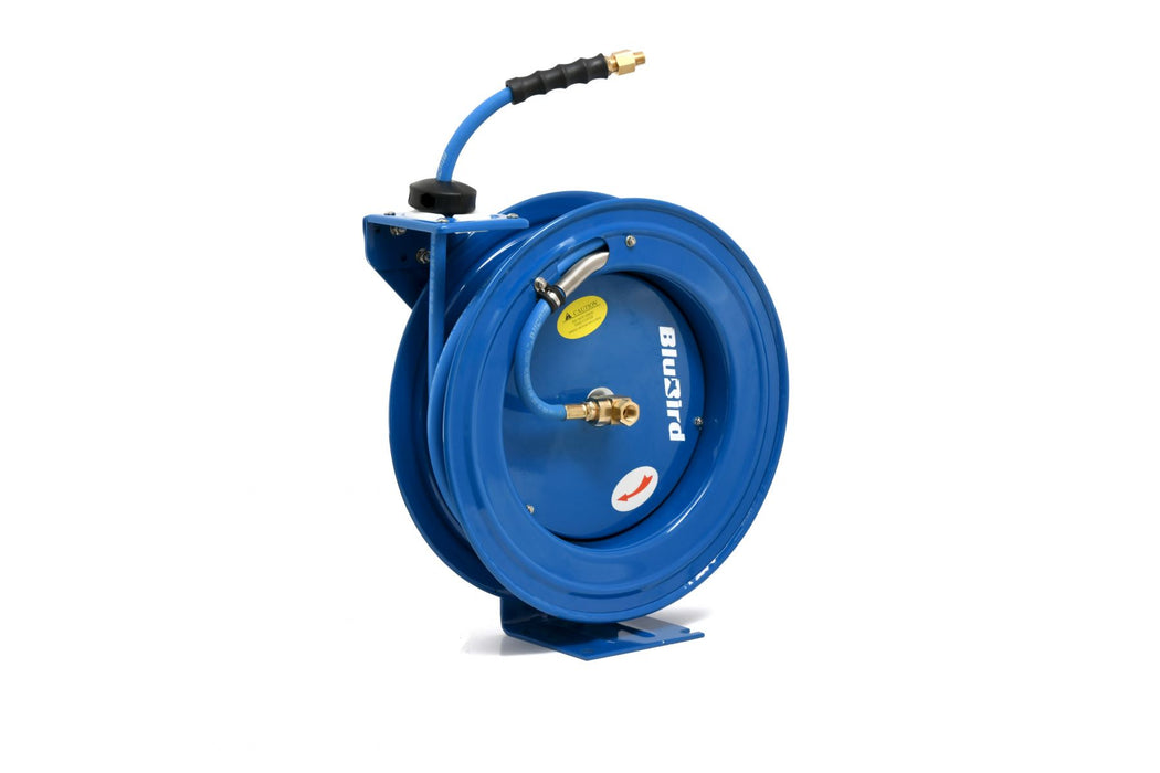 BluBird Rubber Air Hose Reel Heavy Duty Single Arm Assembly 3/8" x 75' BBRHD3875