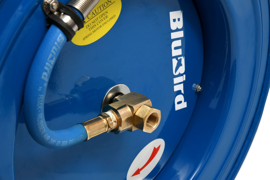 BluBird Rubber Air Hose Reel Heavy Duty Single Arm Assembly 3/8" x 75' BBRHD3875