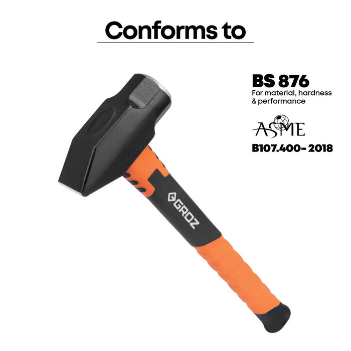 Groz 14" Blacksmith Hammer with Fiberglass Handle, 4 lb. 36563