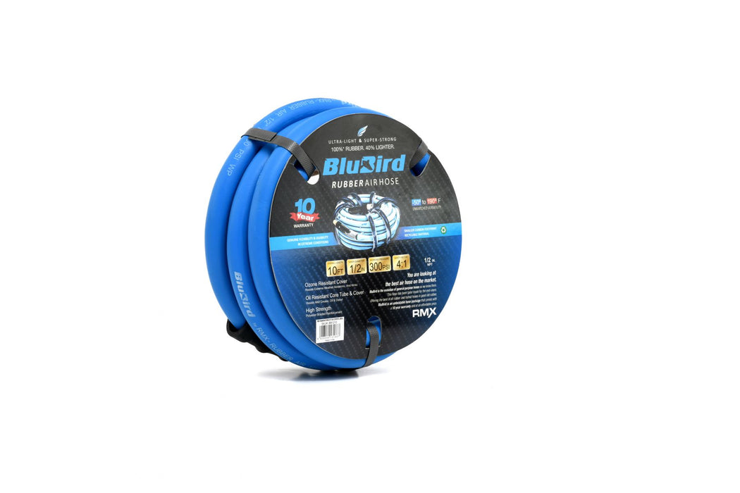 BluBird Rubber Air Hose Assembly 1/2" x 10' BB1210