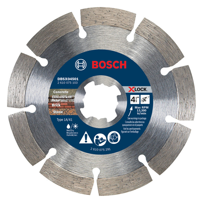 Bosch 4.5"  XLOCK STANDARD DIAMOND BLADE SEGMENTED RIM DBSX04501