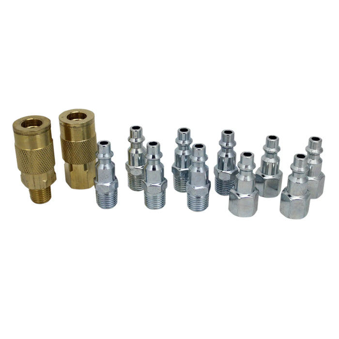 Milton EX0312MKIT EXELAIR® EX0312MKIT - Air Coupler and Plug Accessory Kit - 1/4" M-STYLE® Brass Couplers and 1/4" M-STYLE® Steel Plugs - (12-Piece)