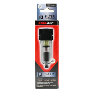 Milton EX25F40A-02P EXELAIR® FRL Mini Air Filter, 1/4" NPT, Polycarbonate Bowl, Automatic Float