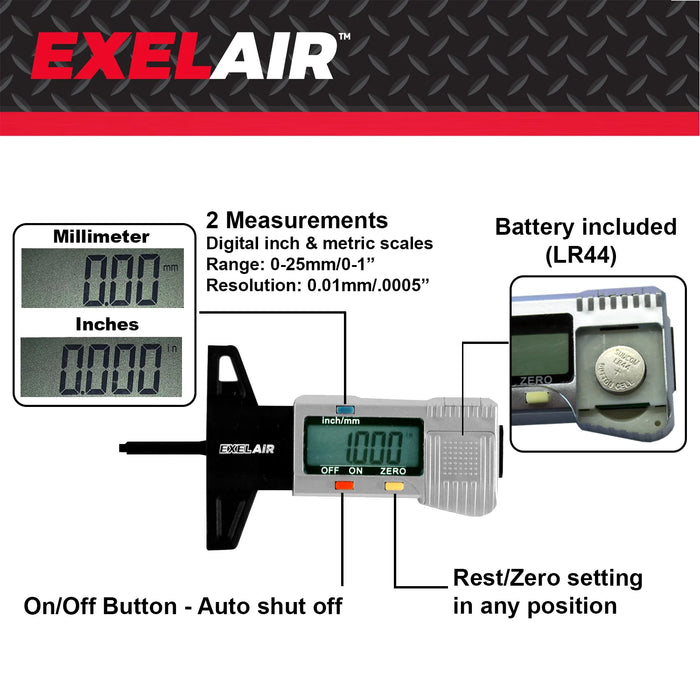 Milton EX448DIG EXELAIR® Digital Tire Tread Depth Gauge (0 to 1" Range)