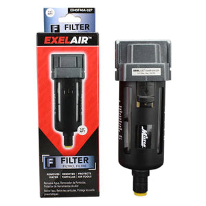 Milton EX45F40A-02P EXELAIR® FRL Air Filter, 1/4" NPT, Polycarbonate Bowl, Automatic Float/Overnight