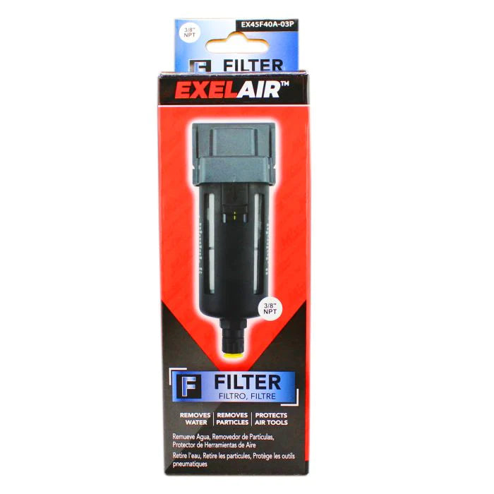 Milton EX45F40A-03P EXELAIR® FRL Air Filter, 3/8" NPT, Polycarbonate