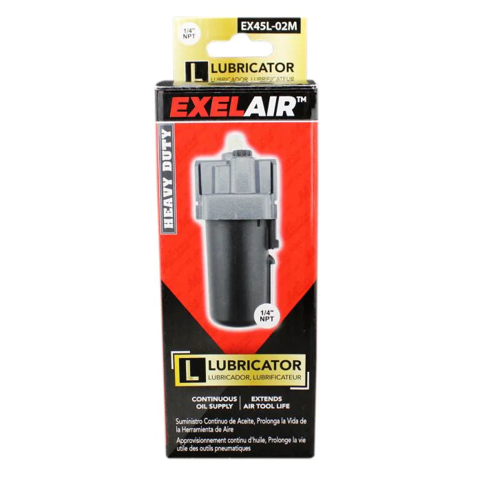 Milton EX45L-02M EXELAIR® FRL Air Lubricator, 1/4" NPT, Metal Bowl