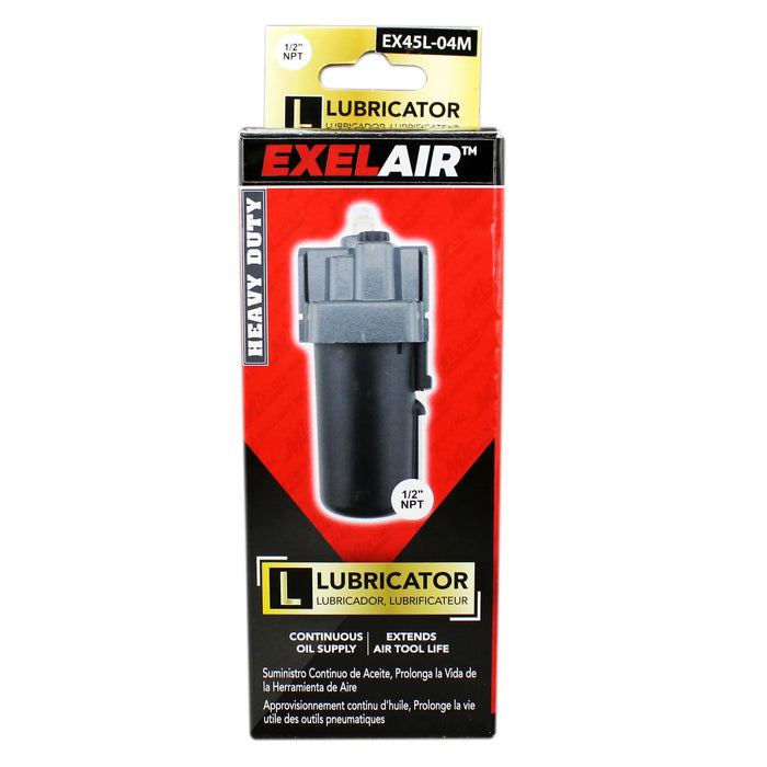 Milton EX45L-04M EXELAIR® FRL Air Lubricator, 1/2" NPT, Metal Bowl