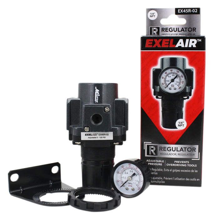 Milton EX45R-02 EXELAIR® FRL Air Regulator, 1/4" NPT