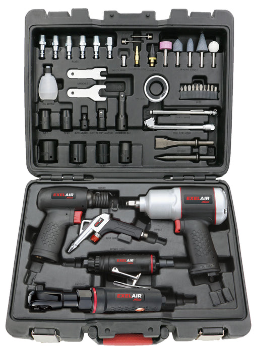 Milton EX5005CKIT EXELAIR® 50-Pc. COMPOSITE Professional High Torque Automotive Air Tools & Accessory Kit