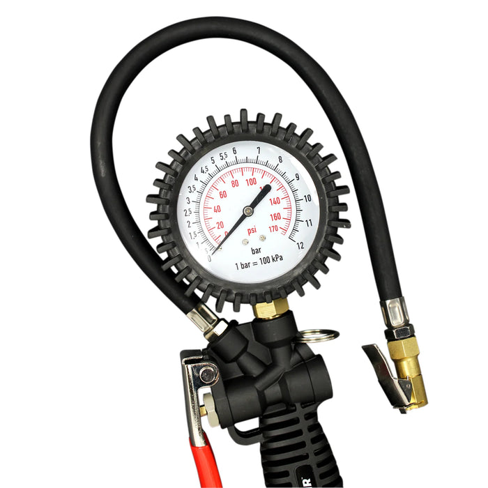 Milton EX536KIT EXELAIR® 3-in-1 Pro Analog Pistol Grip Tire Inflator/Deflator Gauge Kit, 16" Hose, Easy-Clip Chuck, Dual Foot Chuck, and Bonus Venturi Tip, 175 PSI