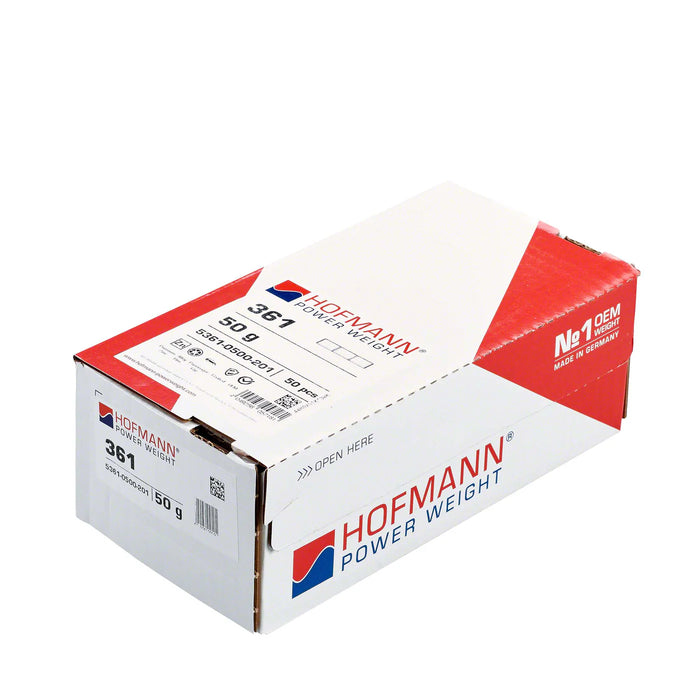 MT-RSR Adhesive Wheel Weight - HPW Type 361 - 50g - Box of 50 WW-WG-361-50