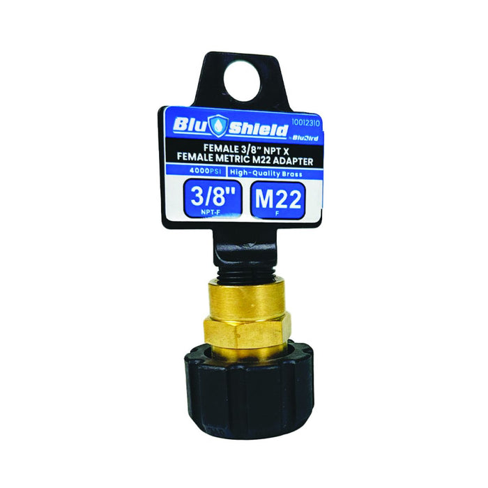 BluBird Blu Shield 3/8" Female Pipe Thread x Female Metric Pressure Washer Adapter PWA007