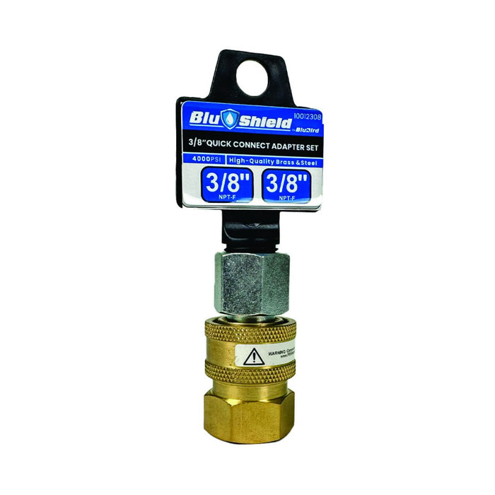 BluBird Blu Shield 3/8" Quick Disconnect Plug x 3/8" Male Pipe Thread Pressure Washer Adapter PWA005