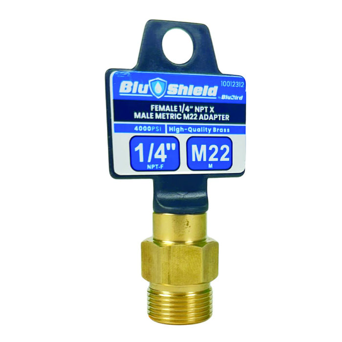 BluBird Blu Shield Male Metric x 1/4" Female Pipe Thread Pressure Washer Adapter PWA009