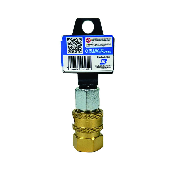BluBird Blu Shield 3/8" Quick Disconnect Plug x 3/8" Male Pipe Thread Pressure Washer Adapter PWA005