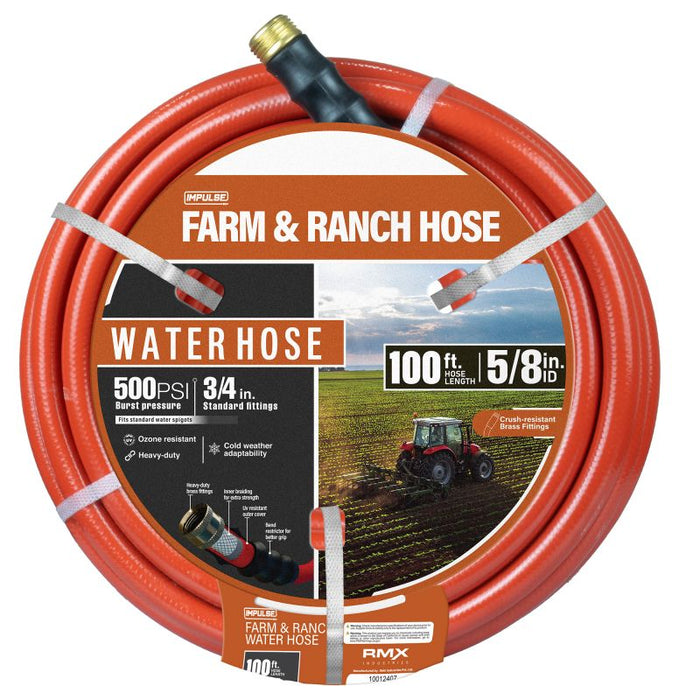 BluBird Impulse Farm & Ranch PVC Water Hose 5/8" x 100' - Red IMPV58100-RD