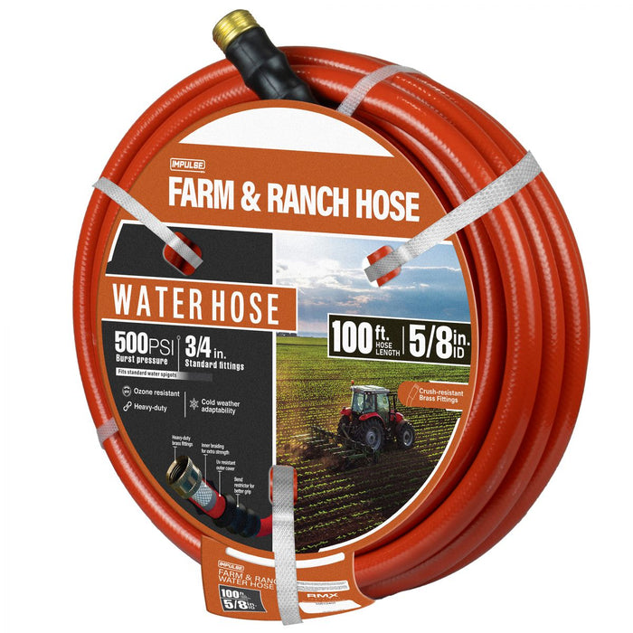 BluBird Impulse Farm & Ranch PVC Water Hose 5/8" x 100' - Red IMPV58100-RD