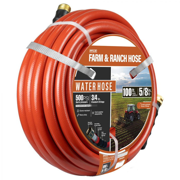 BluBird Impulse Farm & Ranch PVC Water Hose 5/8" x 100' - Red IMPV58100-RD