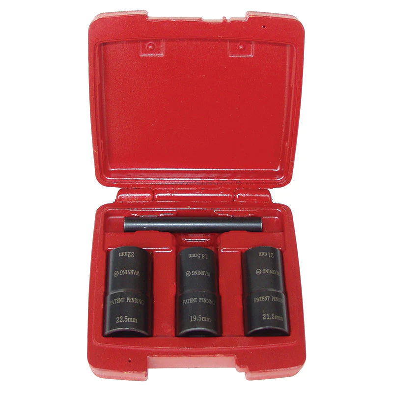 LTI LT1233 4 Pc. 1/2″ Drive Dual Sided Socket Lug Nut Removal Kit w/ P ...