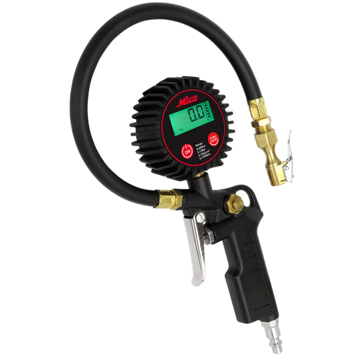 Milton MIL507KIT Digital Tire Inflator w/ Accurate Tire Pressure Gauge, 0-250 PSI, 14" Air Hose, Brass Lock-On Clip Air Chuck & Compressor Accessories