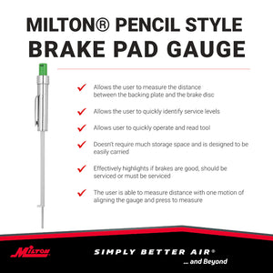 Zeeline 941 - Milton  Pencil-Style Brake Pad Gauge, Easy To Read & Color Coded, 0 To 20mm