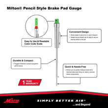 Load image into Gallery viewer, Zeeline 941 - Milton  Pencil-Style Brake Pad Gauge, Easy To Read &amp; Color Coded, 0 To 20mm