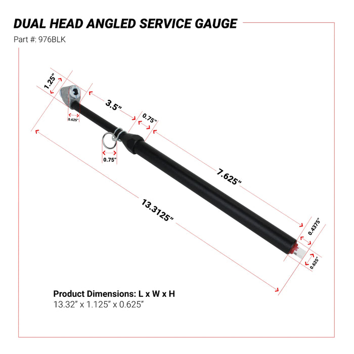 Milton 976BLK Dual Head Angled Chuck Service Gauge, Matte Black Poly Finish -13" 1-160 PSI