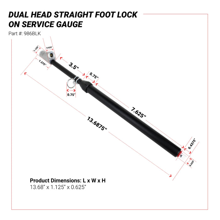 Milton 986BLK  Dual Foot Straight Lock-On Chuck Service Gauge, Matte Black Poly Finish -13" 10-160 PSI