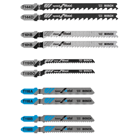 Bosch 10PC T-SHANK JIG BLADE SET T5002