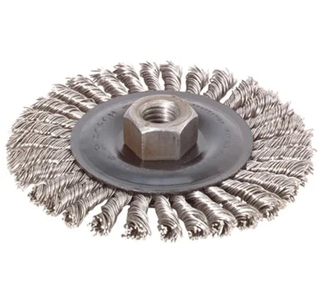 Bosch 4" WIRE WHEEL, STRINGER BEAD KNOTTED, CS,  5/8" X 11" ARBOR WB559