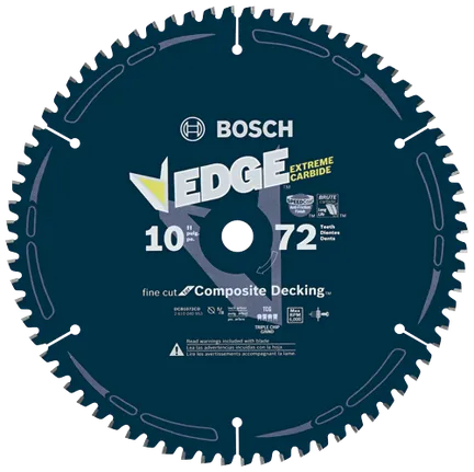 Bosch EDGE 10'' 72T COMPOSITE DECKING CIRCULAR SAW BLADE DCB1072CD