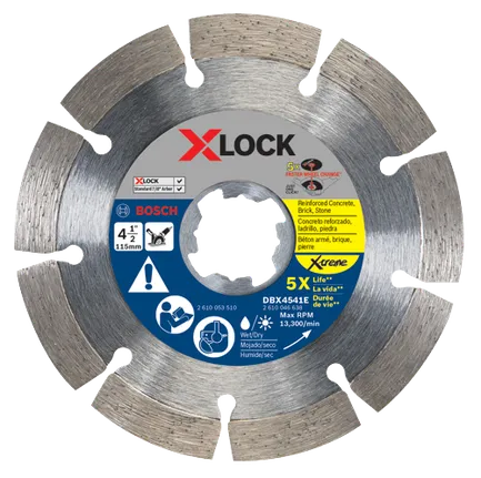 Bosch X-LOCK 4-1/2" SEGMENTED DIAMOND BLADE XTREME DBX4541E