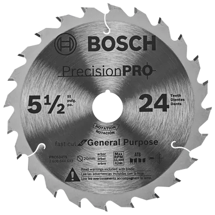 Bosch 5-1/2" x 24T PRECISION TRACK SAW BLADE PRO524TS
