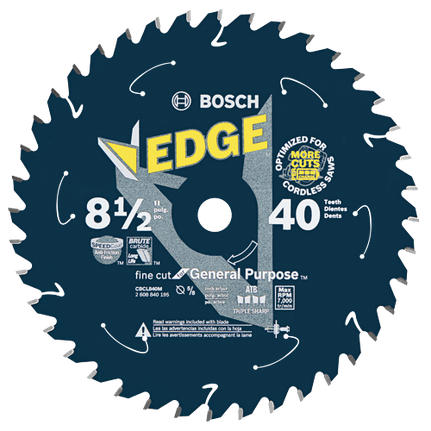 Bosch 8-1/2 IN. 40 TOOTH EDGE CORDLESS CIRCULAR SAW BLADE CBCL840M