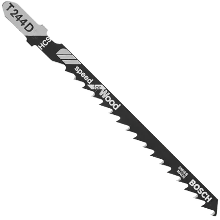 Bosch 4", 6TPI, HCS T-SHANK JIGSAW BLADE  (100 PK) T244D100
