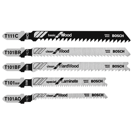 Bosch 5 PIECE PRO-WOOD T-SHANK JIG SAW BLADE SET TPW005