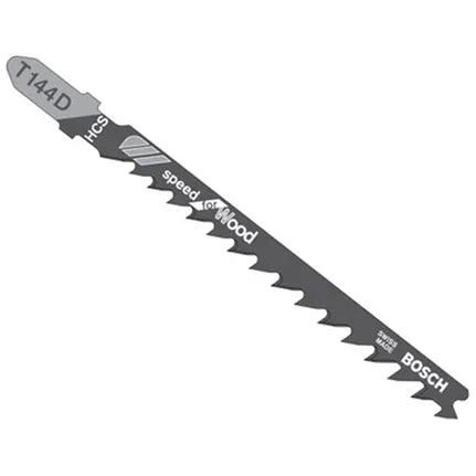 Bosch 4", 6TPI, HCS T-SHANK JIGSAW BLADE  (100 PK) T144D100