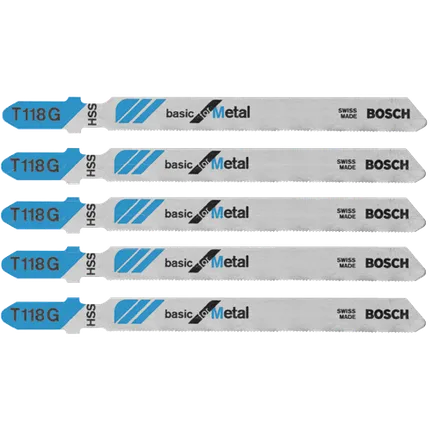 Bosch 3", 36TPI, HSS T-SHANK JIGSAW BLADE  (5 PK) T118G