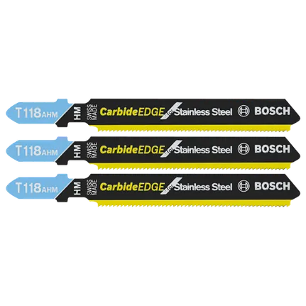 Bosch 3", 24TPI, TC T-SHANK JIGSAW BLADE  (3 PK) T118AHM3