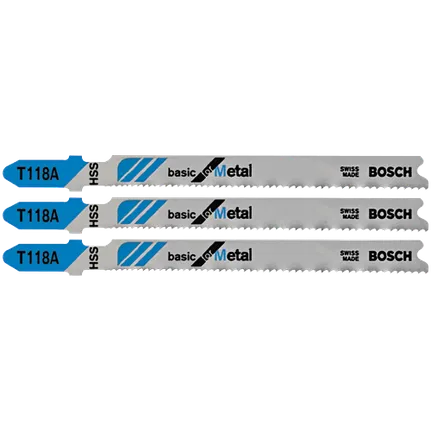 Bosch 3", 24TPI, HSS T-SHANK JIGSAW BLADE  (3 PK) T118A3