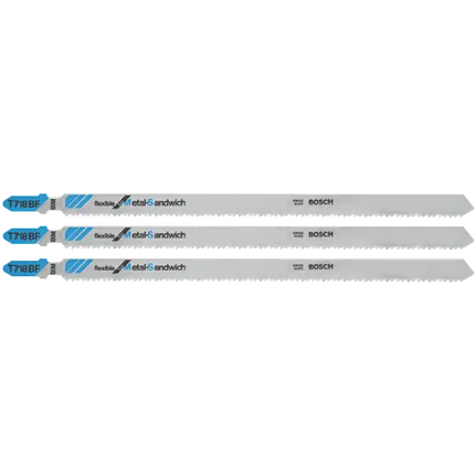 Bosch 7" 14TPI, BIMETAL T-SHK SNDWCH MAT JIG BLD (3PK) T718BF3