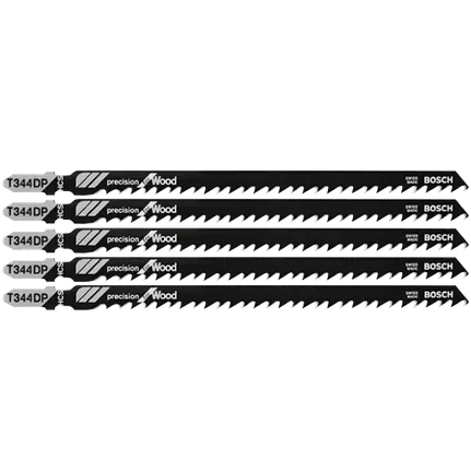 Bosch 6", 6TPI, HCS T-SHANK JIGSAW BLADE, PRECISION FOR WOOD  (5 PK) T344DP