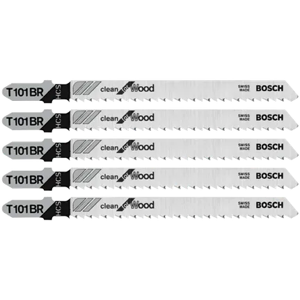 Bosch 4", 10TPI, HCS T-SHANK JIGSAW BLADE  (5 PK) T101BR
