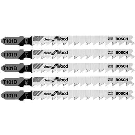 Bosch 4", 6TPI, HCS T-SHANK JIGSAW BLADE  (5 PK) T101D